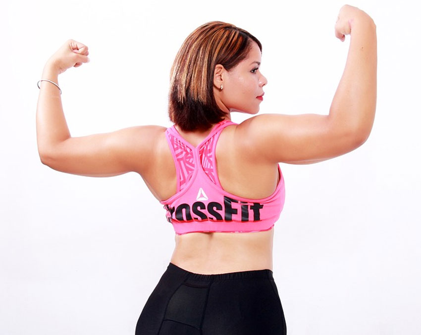 Strong or muscular woman.