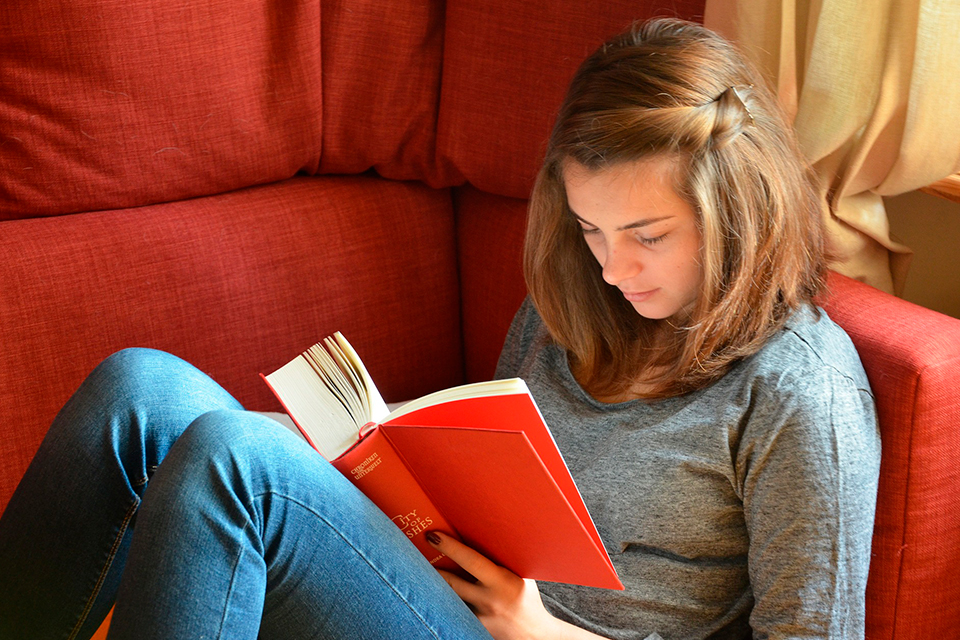 Girl reading a book