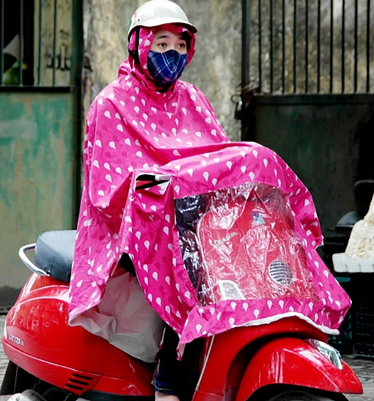 Woman with a raining coat