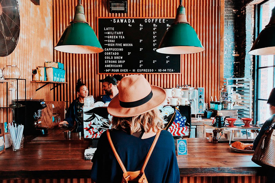 Woman in a café